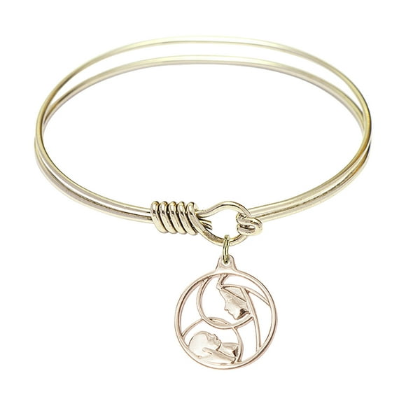 Wolfgang Charm On A 8 Inch Round Double Loop Bangle Bracelet St Wolfgang Charm On A 8 Inch Round Double Loop Bangle Bracelet St